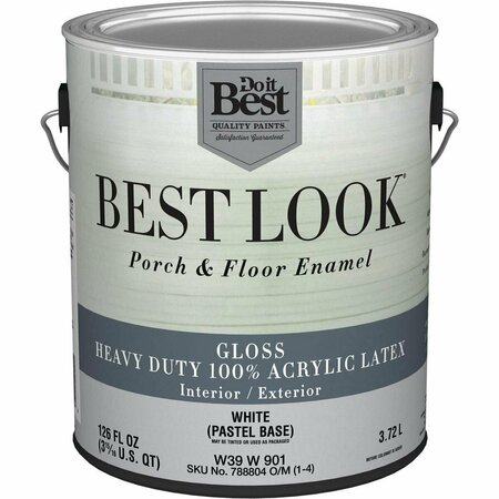 ALL-SOURCE Best Look 1 Gal. White/Pastel Base Heavy-Duty Acrylic Latex Gloss Porch & Floor Enamel W39W00901-16